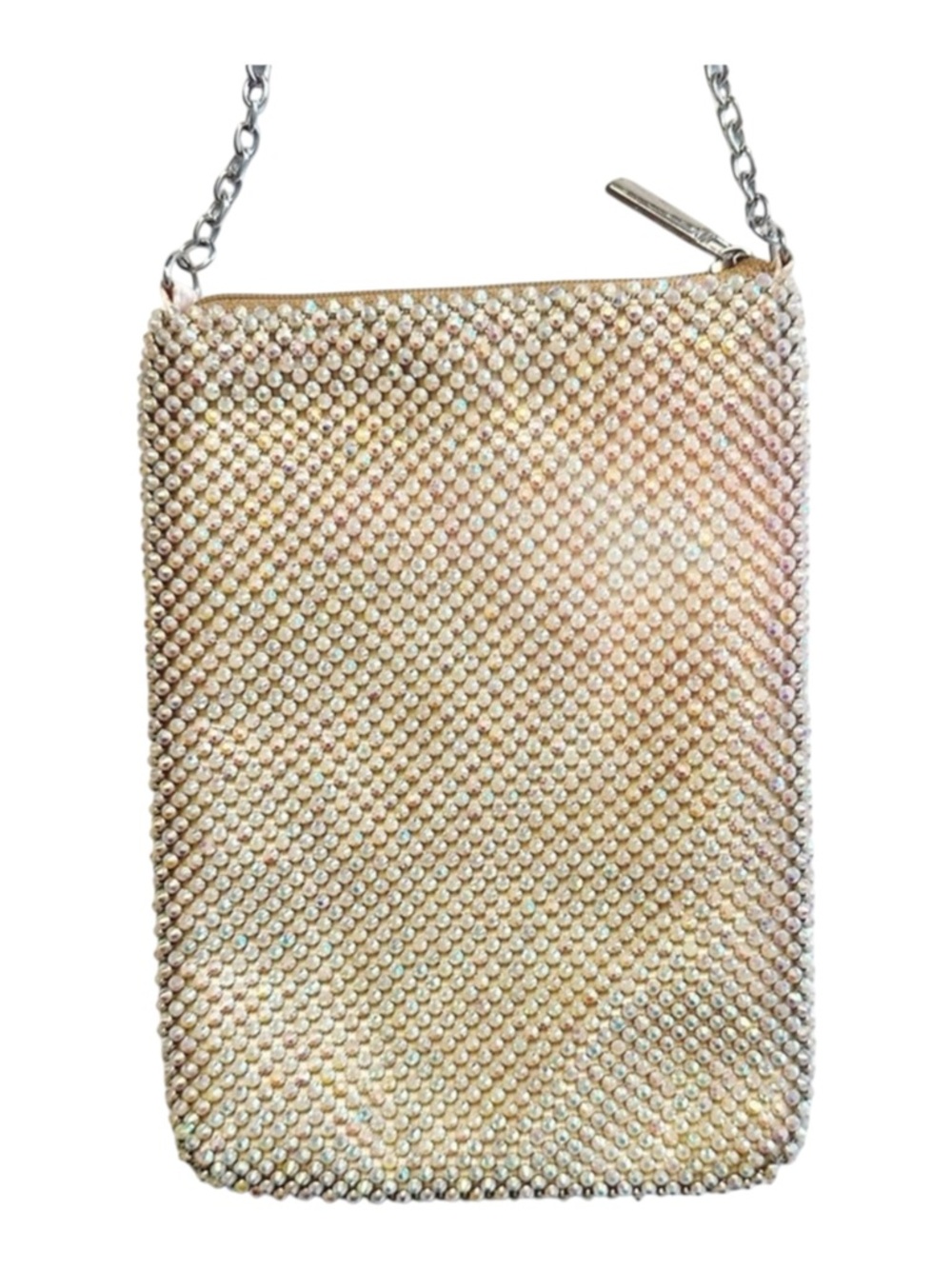 Vintage Jessica McClintock Iridescent Rhinestone Mesh Mini Shoulder Bag